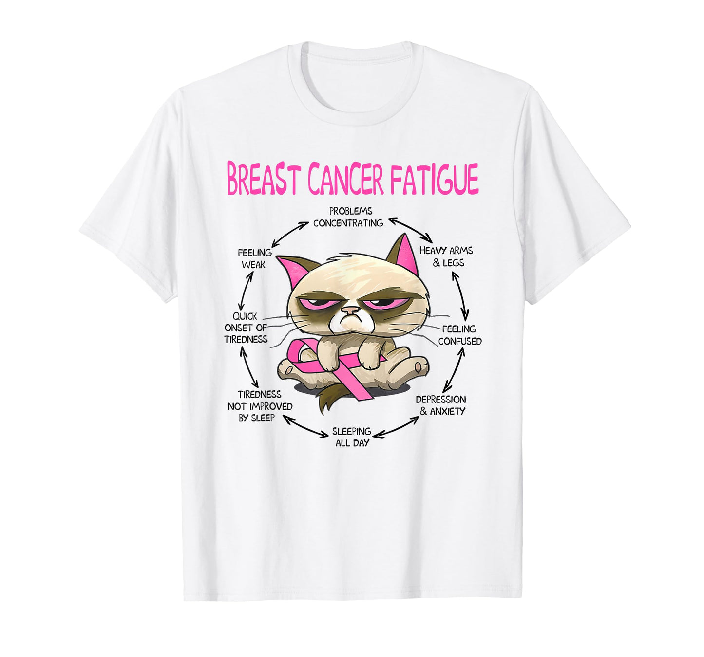 Breast cancer fatigue cat T-Shirt for Men Women