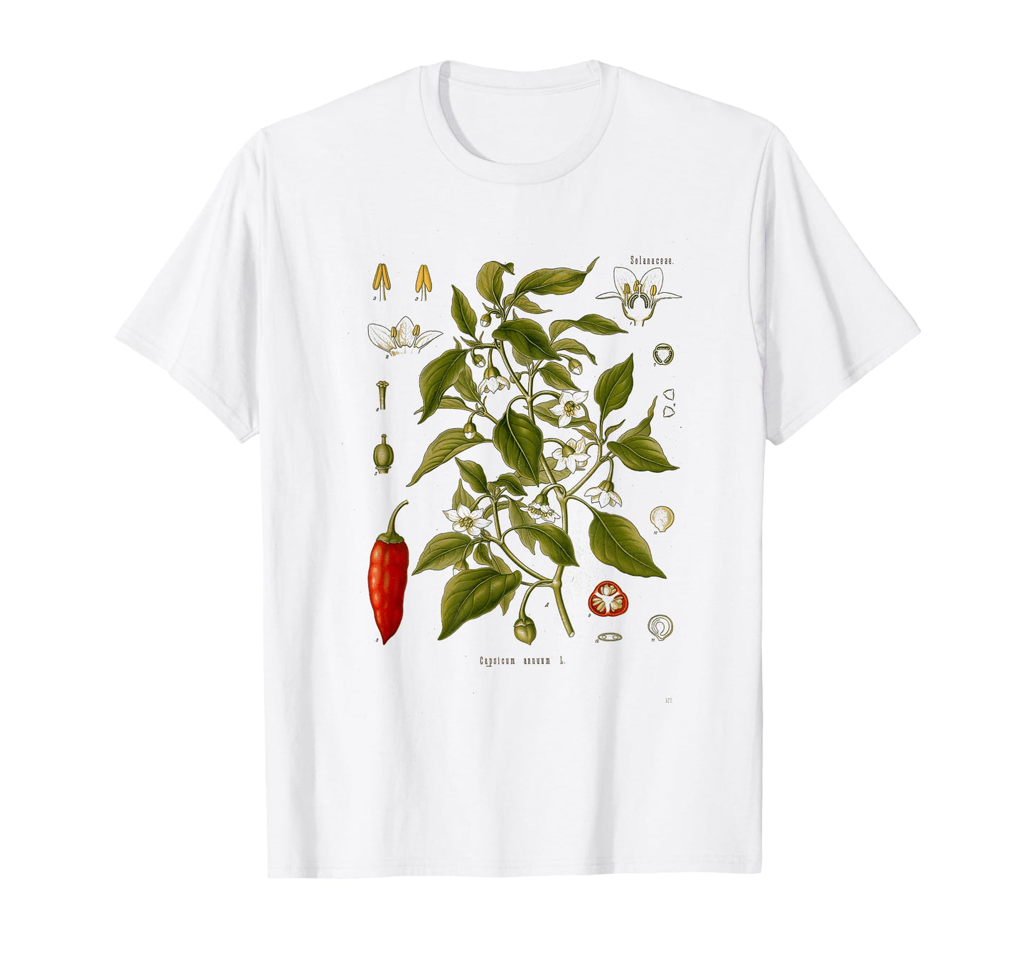 Vintage Botanical chili red peppers Garden Botany T-Shirt