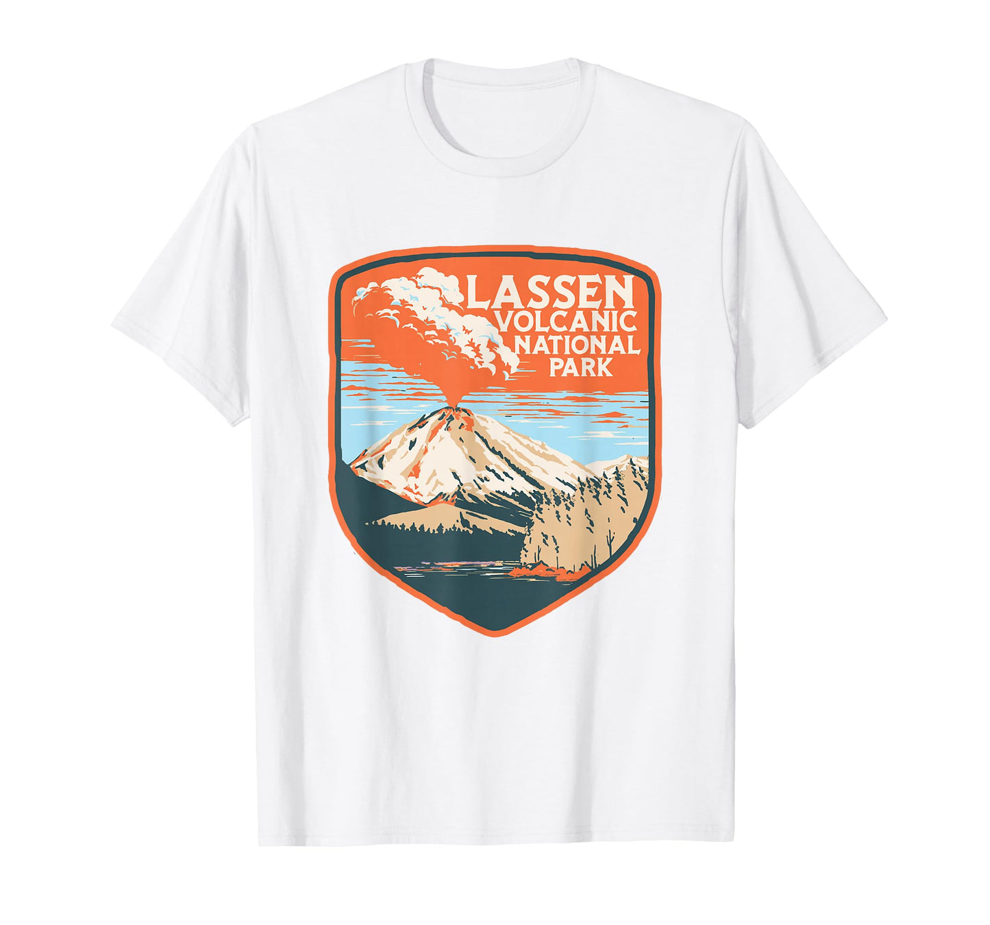 Lassen Volcanic National Park Retro Volcano Graphic T-Shirt