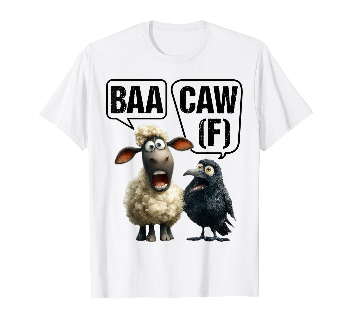 Funny Back Off Shirt – Sheep Baa + Crow Caw Pun Tee Gift T-Shirt