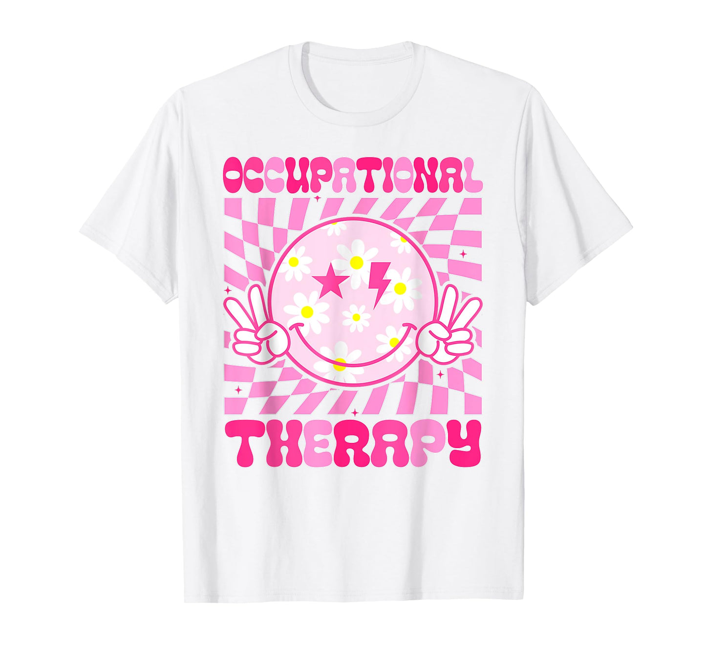 Occupational Therapy OT Therapist Groovy Smile Face T-Shirt