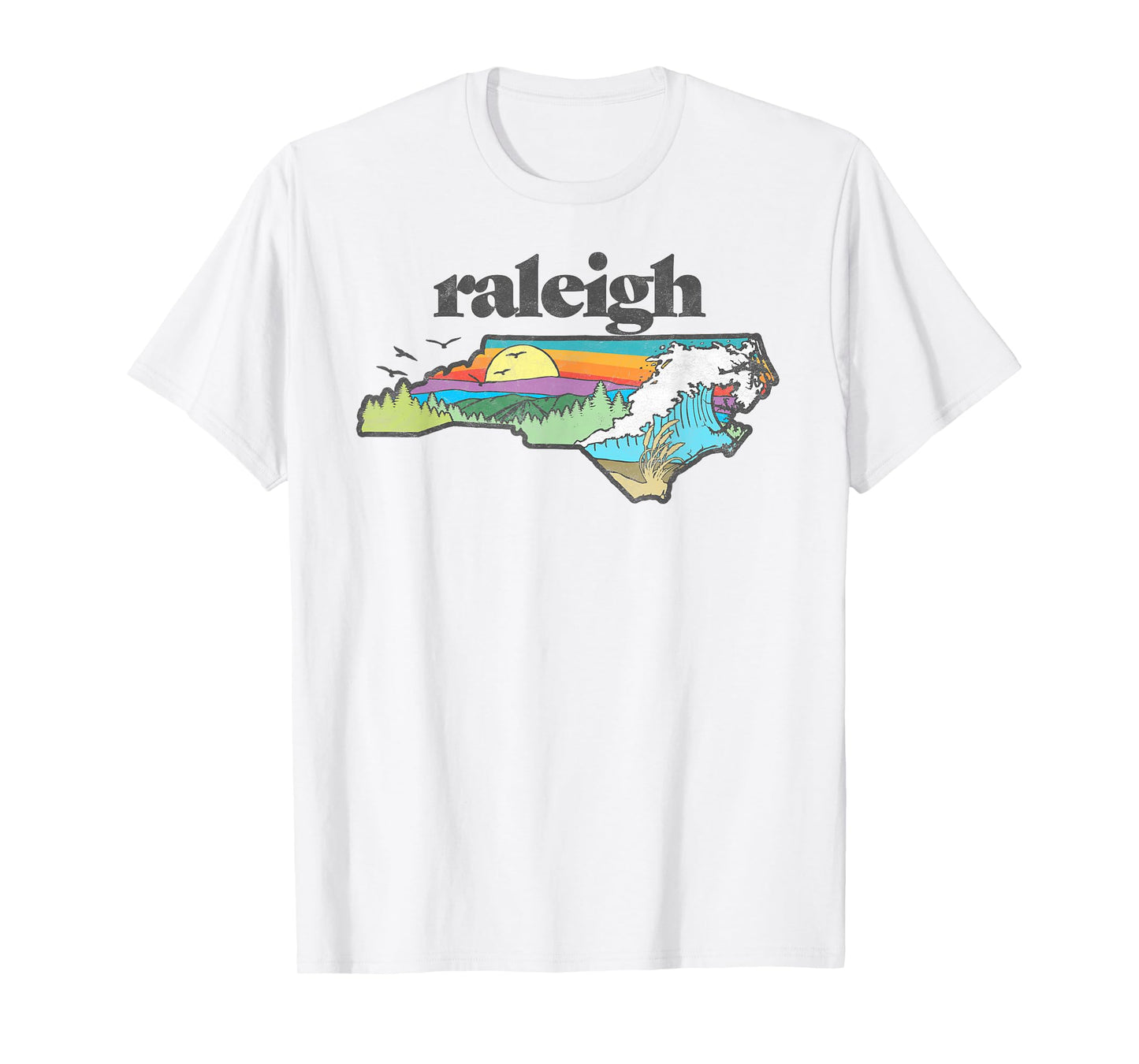 Raleigh North Carolina Outdoors Retro Nature T-Shirt