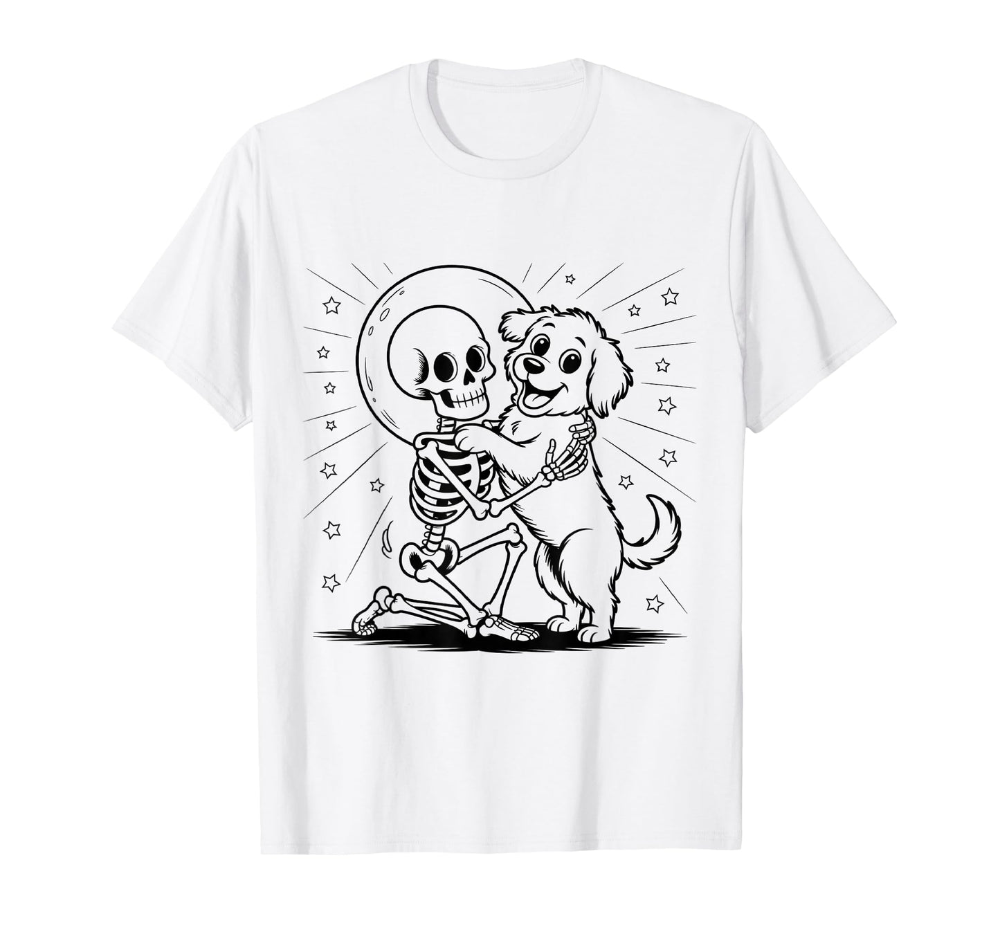 Skeleton Dog Skull Funny Cute Goth Halloween Men Women Kids T-Shirt