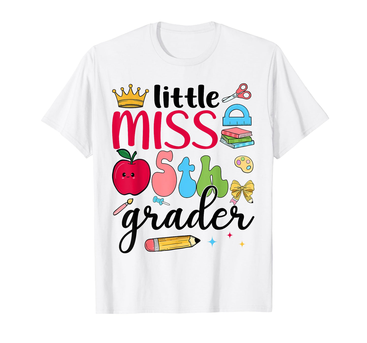 Little Miss 5th Grader Fifth Day Of School Fifth Grade Girl T-Shirt