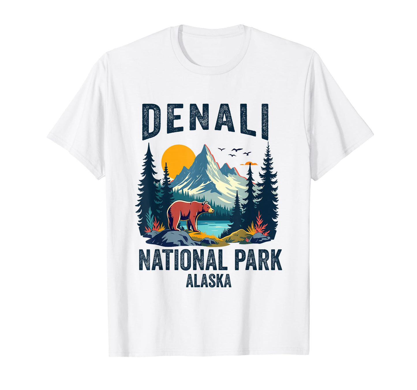 Denali National Park Souvenir Alaska Retro For Men Women T-Shirt