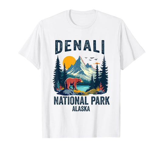 Denali National Park Souvenir Alaska Retro For Men Women T-Shirt