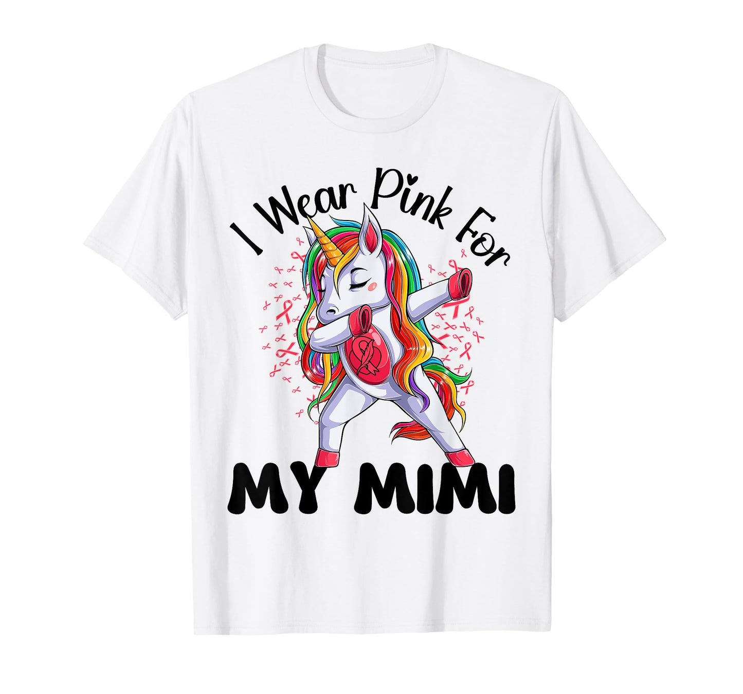 Breast Cancer Awareness Unicorn I Wear Pink For My Mimi T-Shirt