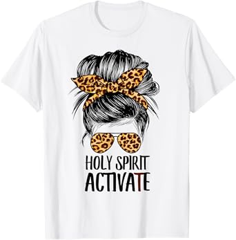 Trendy Religious Holy Spirit Cool Mom Life Leopard Print T-Shirt