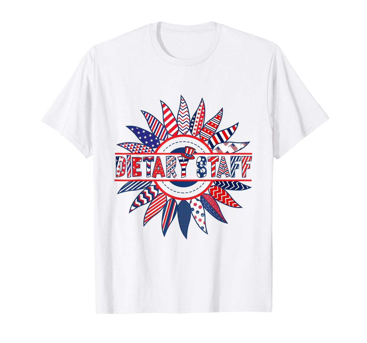 Sunflower Patriotic Dietary Staff 4th Of July 2024 Women Men T-Shirt