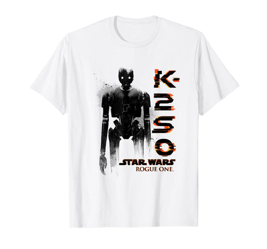 Star Wars Rogue One K-2SO Splat Paint Silhouette Chest Logo T-Shirt