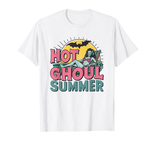 Hot Ghoul Summer Spooky Retro Zombie Pin-Up Halloween T-Shirt