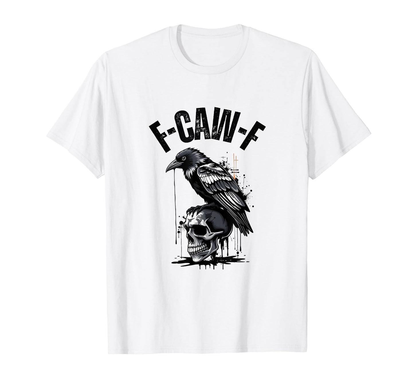 Urban Graffiti Skull and Raven, F-CAW-F Street Style Tee T-Shirt