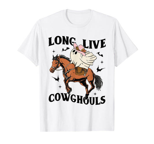 Long Live Cowghouls Halloween Cowboy Ghost Riding Horse T-Shirt