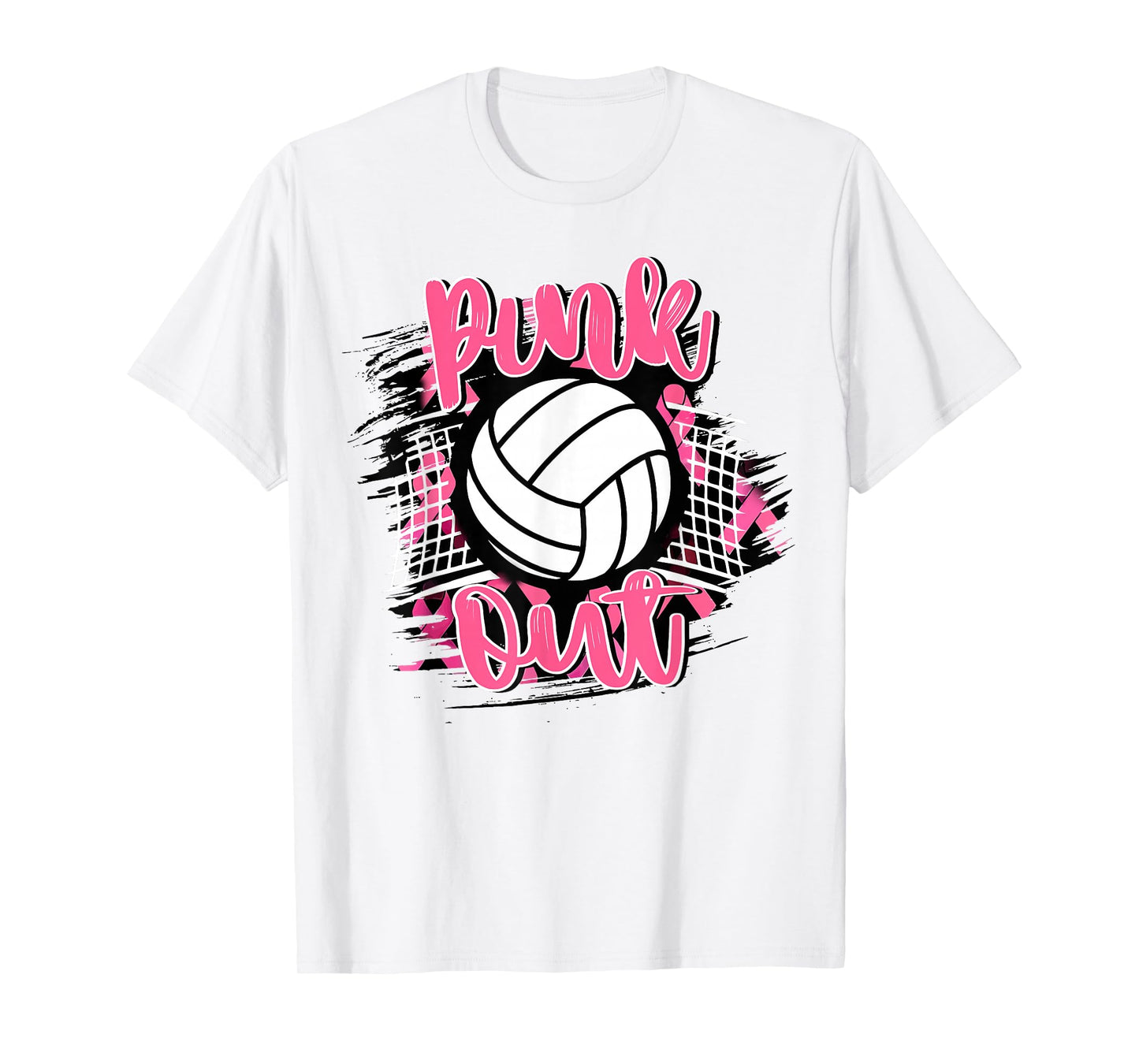 Pink Out Volleyball Breast Cancer Awareness Support Ribbon T-Shirt