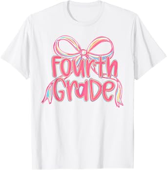 Fourth Grade Back to School 4th Grade Coquette Teacher Girls T-Shirt