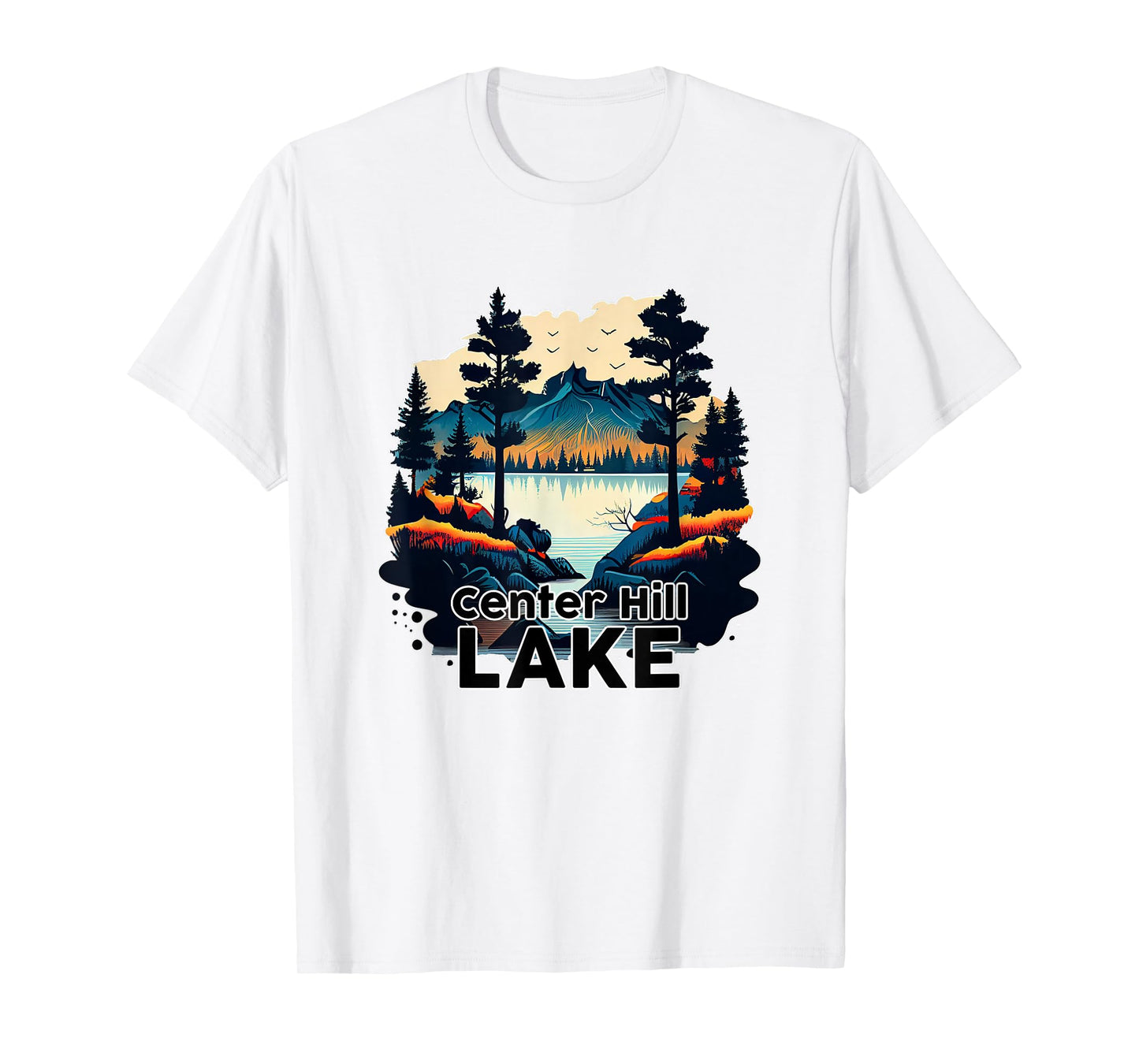 Center Hill Lake T-Shirt Retro Minimalist Lake Center Hill T-Shirt