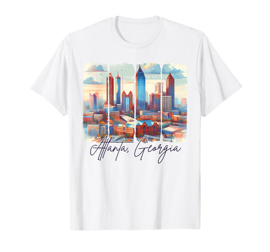 Atlanta Georgia Traveling Brushstroke Atlanta Souvenir Trip T-Shirt