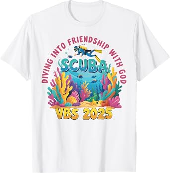 Diving Into Friendship With God Beach Scuba VBS 2025 T-Shirt