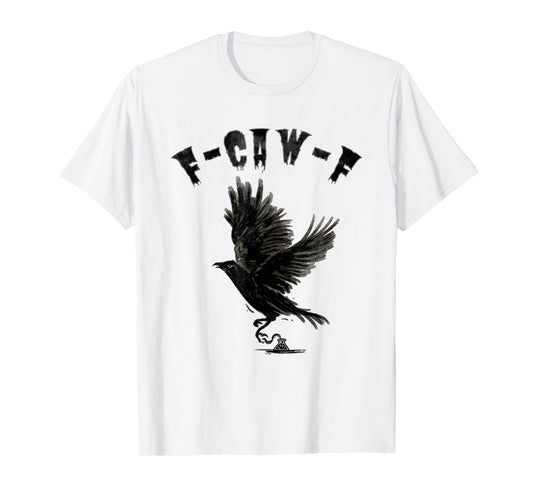 Dark Crow Raven Art F-CAW-F Gothic Flying Bird Design T-Shirt