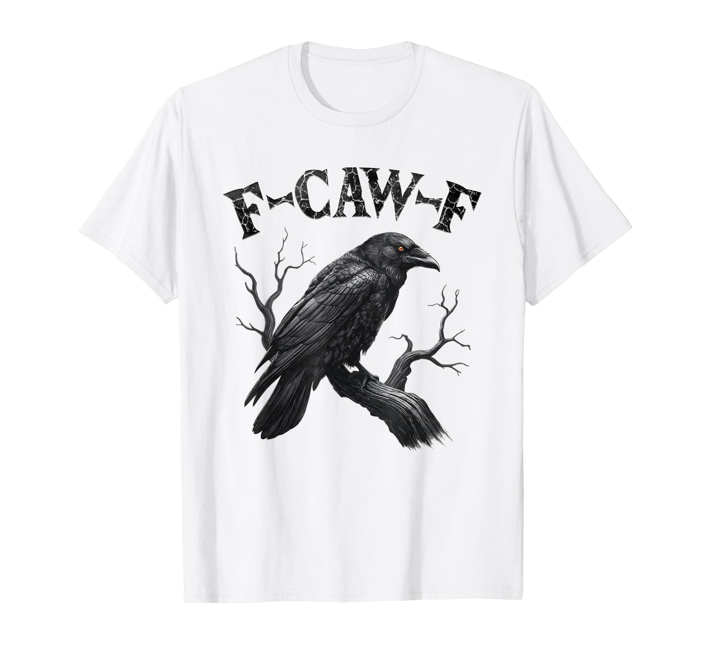 Black Crow, F-Caw-F Funny Black Bird Moon Gothic Adult Humor T-Shirt