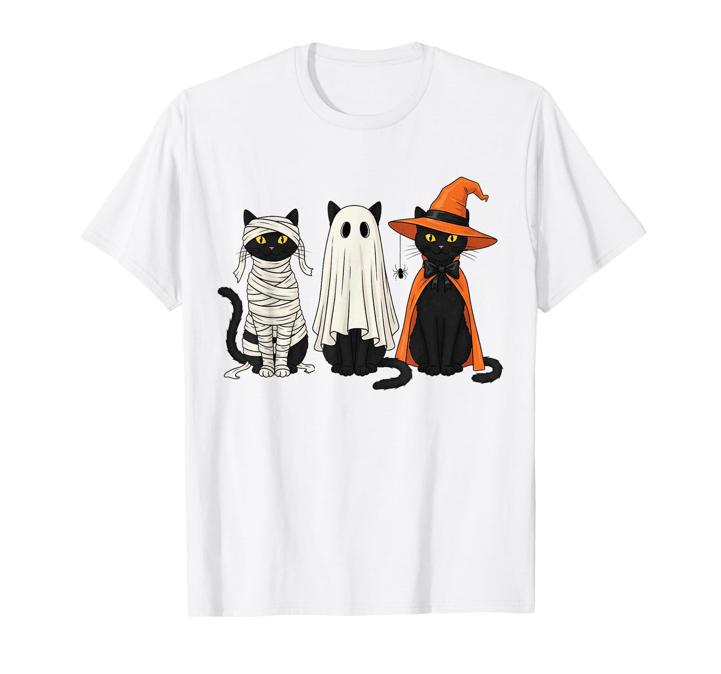 Retro Mummy Ghost Witch Cats Costume - Cute Spooky Cat Lover T-Shirt