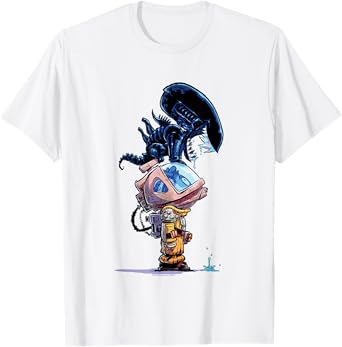 Aliens Cute Animated Xenomorph Big Chest Chibi Poster T-Shirt