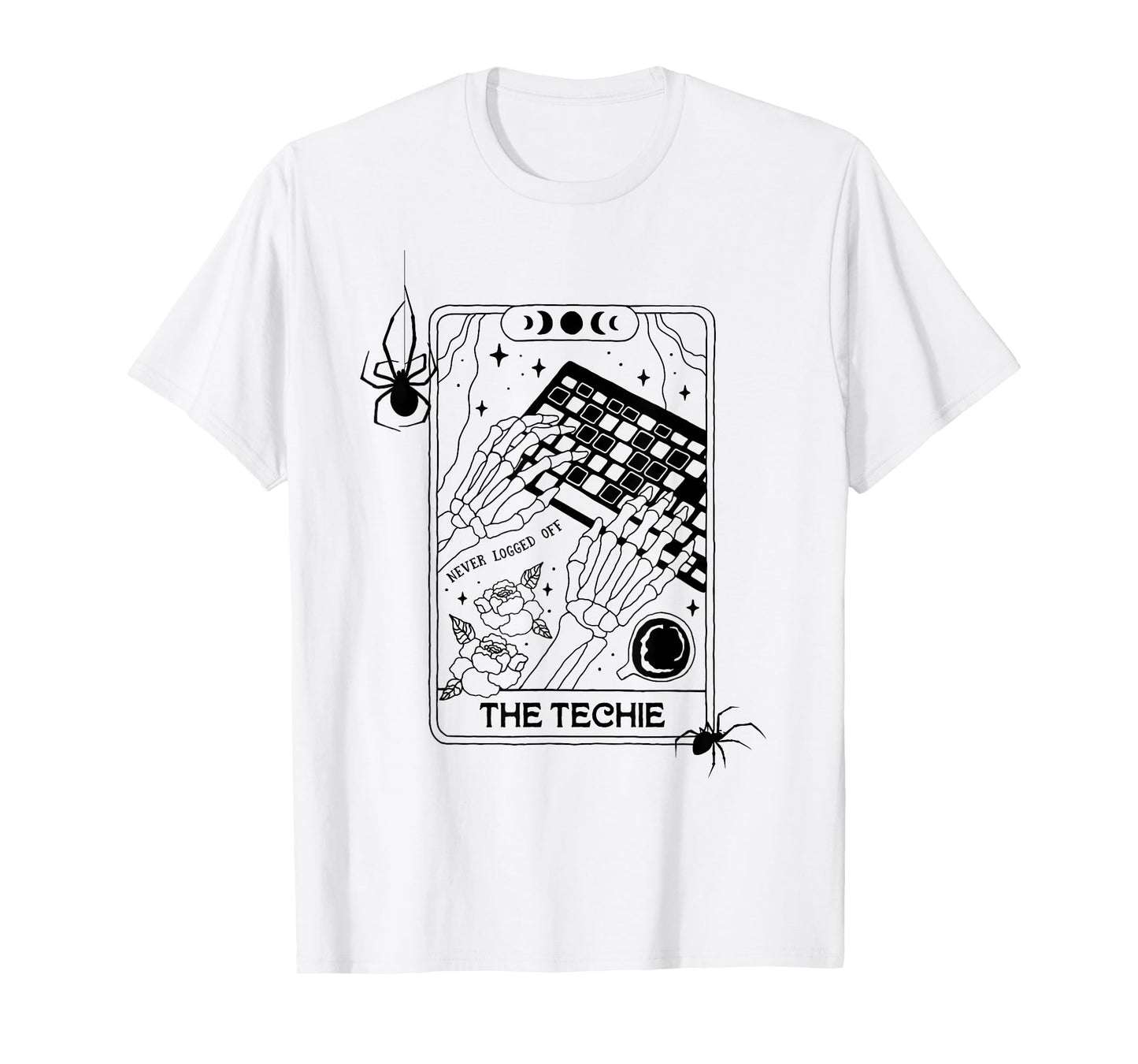 The Coder Skeleton Tarot Card Halloween Design T-Shirt