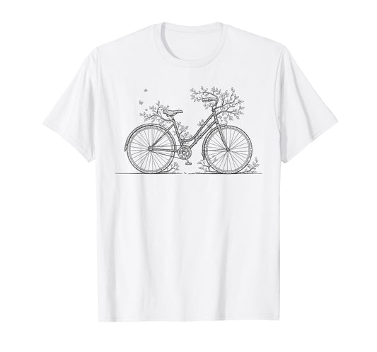 Cycling Forest Bike Nature Bicycle Floral Cyclist Women T-Shirt