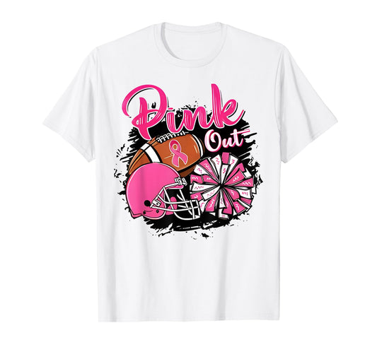 Pink Out Tackle Breast Cancer Awareness American Football T-Shirt