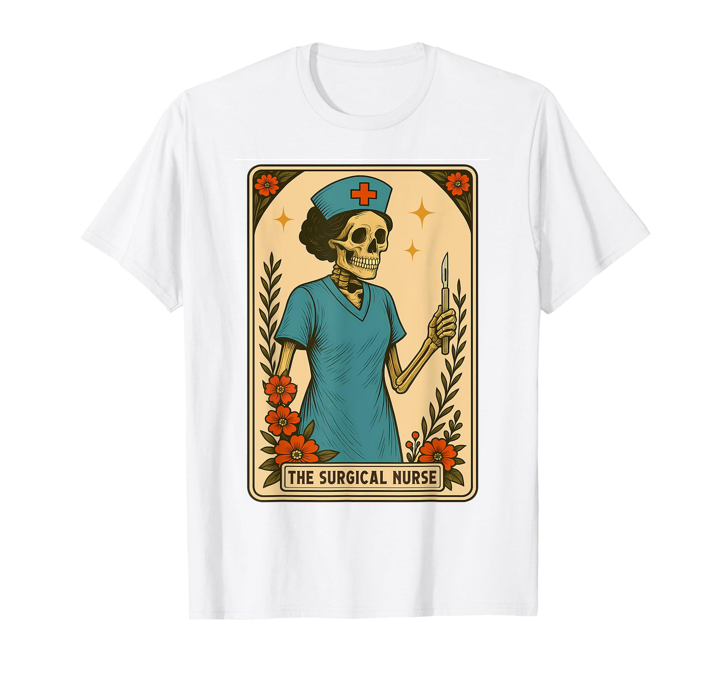 Surgical Nurse Tarot Card Nursing Medical Student Skeleton T-Shirt