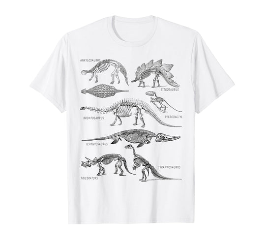 Dinosaur Skeleton Clothing Dino Vintage Paleontology Alt Art T-Shirt