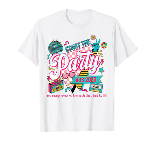 Cute Start The Party VBS 2025 VBS Week Vacation Bible School T-Shirt