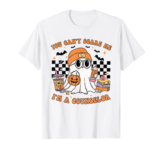 You Can't Scare Me I'm A Counselor Halloween Pumpkin Fall T-Shirt