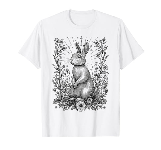 Cute Rabbit Rustic Spring Easter Cottagecore Bohemian T-Shirt