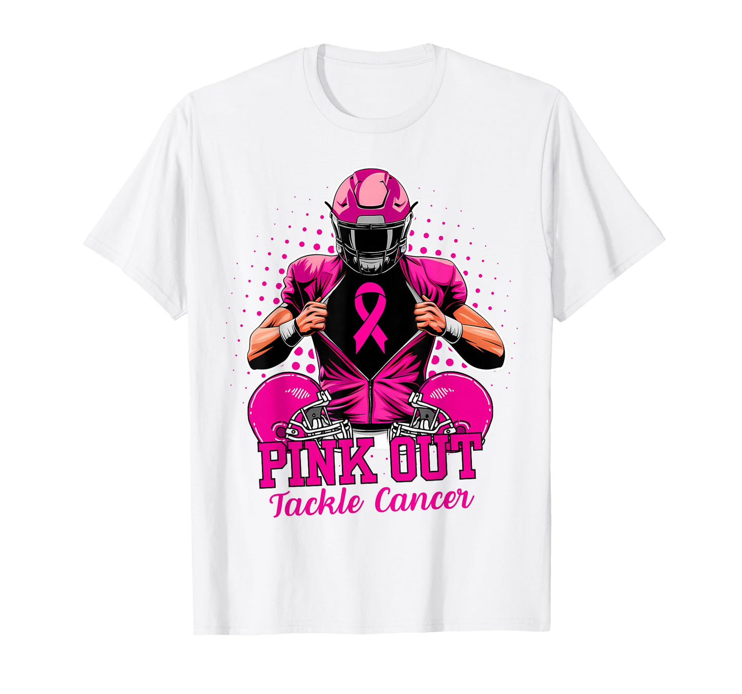 Breast Cancer Awareness Pink Ribbon Football Support Women T-Shirt