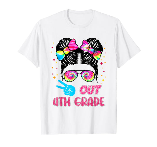 4th grade graduation shirt messy bun 4th grade end of school T-Shirt