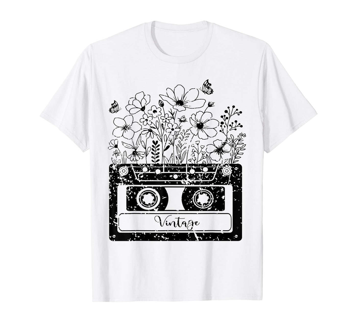 Vintage Cassette Wildflower, Tapes Mixtapes 80s 90s Music T-Shirt