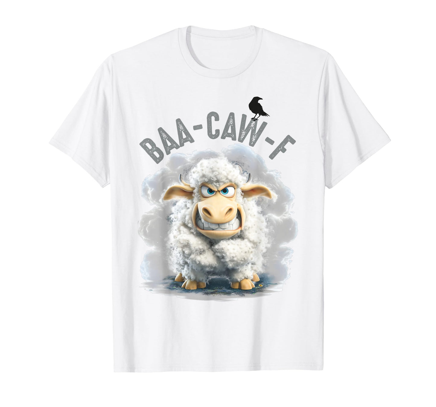 Funny Back Off – Sheep Baa + Crow Caw Pun for Introverts T-Shirt
