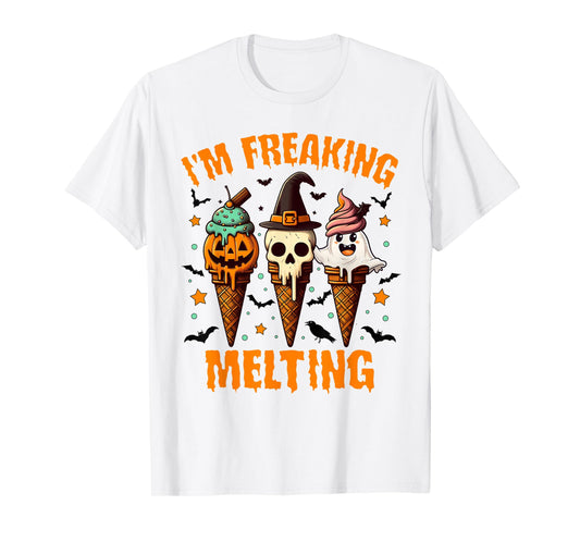 Halloween Vibes Spooky Mama Ice Cream I'm Freaking Melting T-Shirt