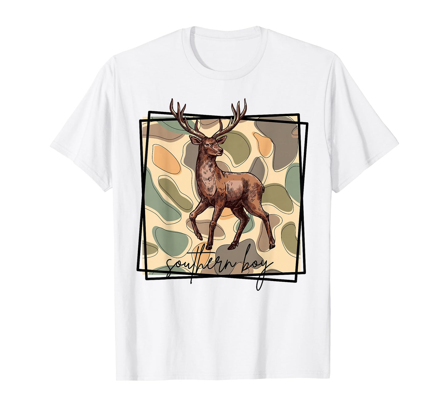 Local Southern Boy Deer Hunting Camo Outdoor Vintage Nature T-Shirt