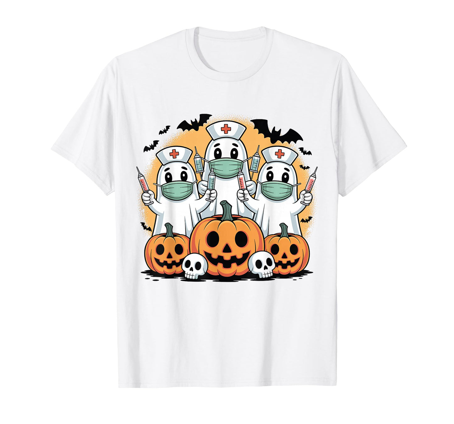 Halloween Nurse Nursing Funny Health Worker RN Ghost Nurses T-Shirt