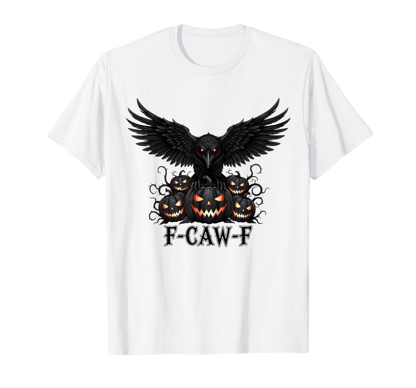Halloween Costume F Caw F Black Bird F-Caw-F Crow Pumpkin T-Shirt