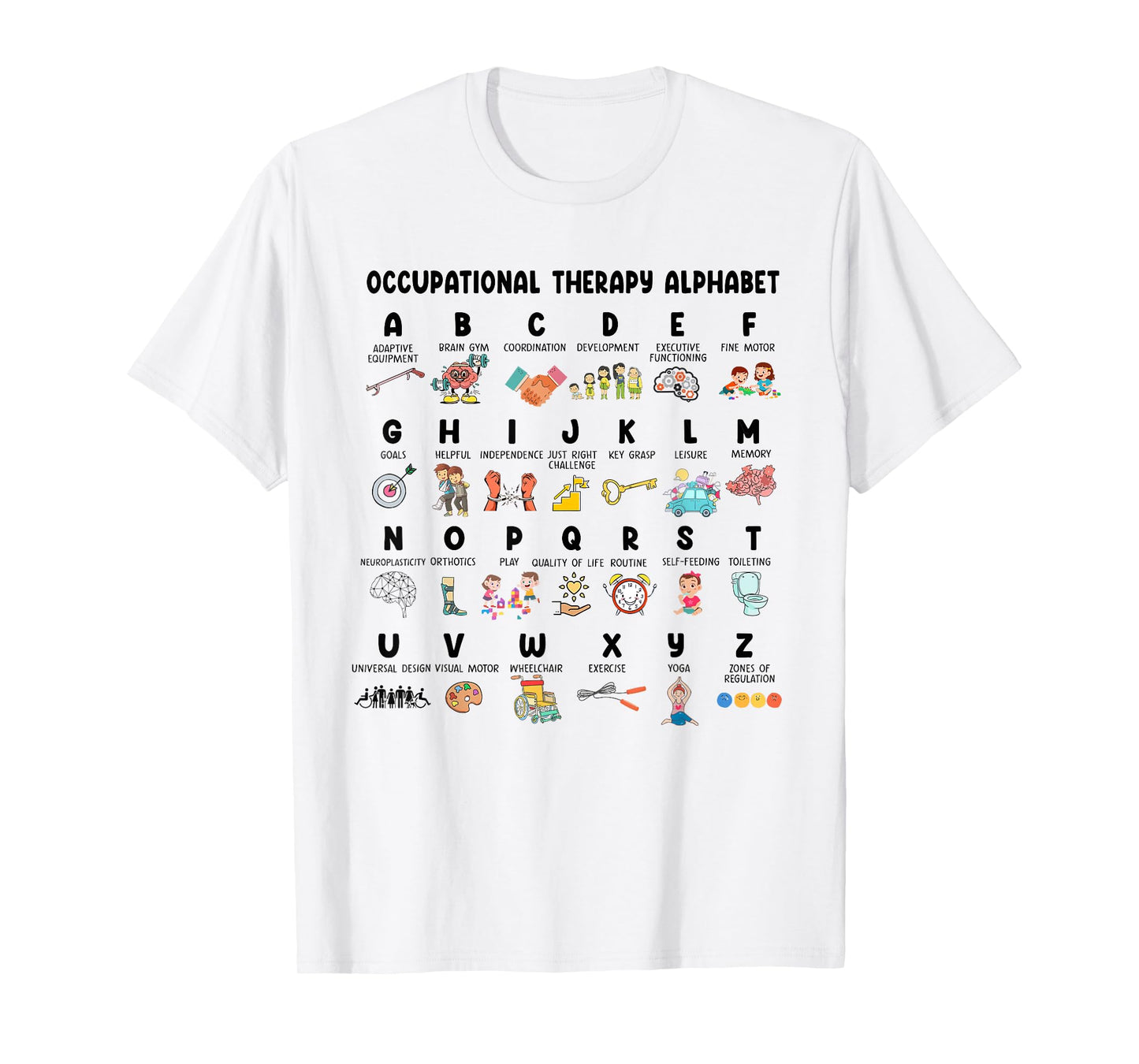 Occupational Therapy Alphabet OT Therapist Cute ABCs Teacher T-Shirt for Men Women