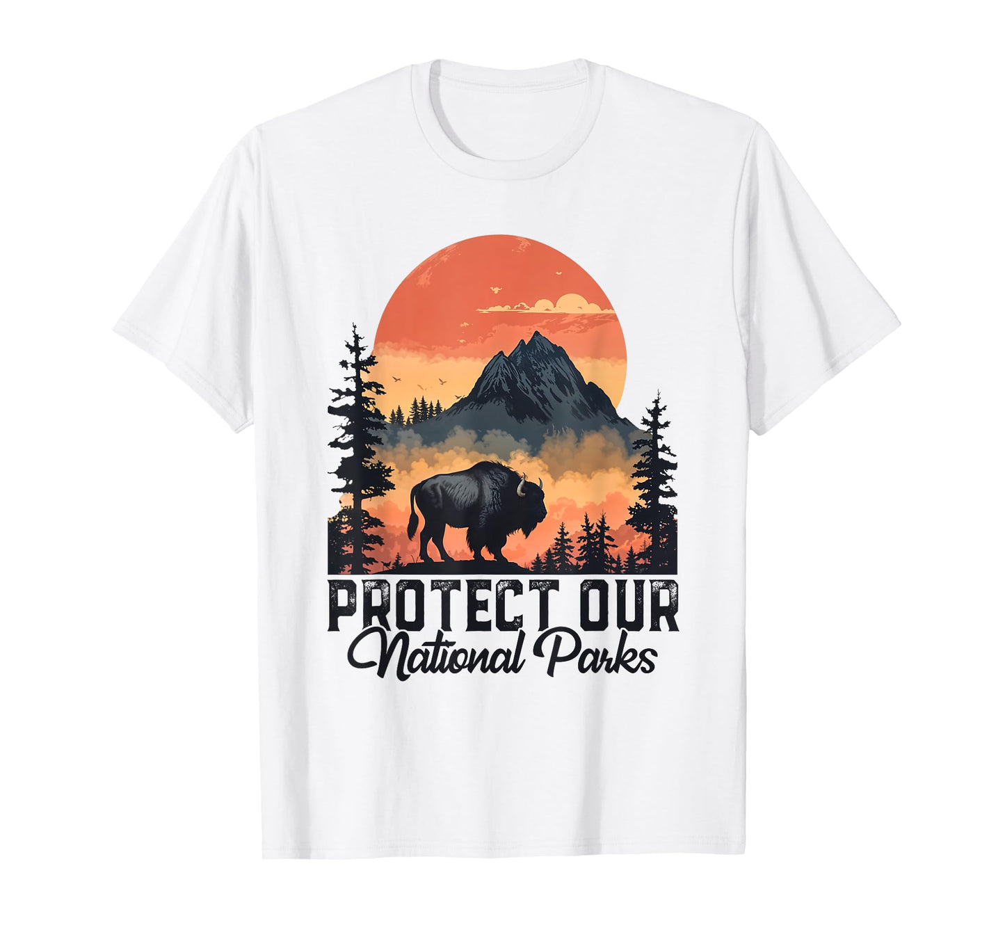 Save Our National Parks Resist Service Bison Buffalo Vintage T-Shirt