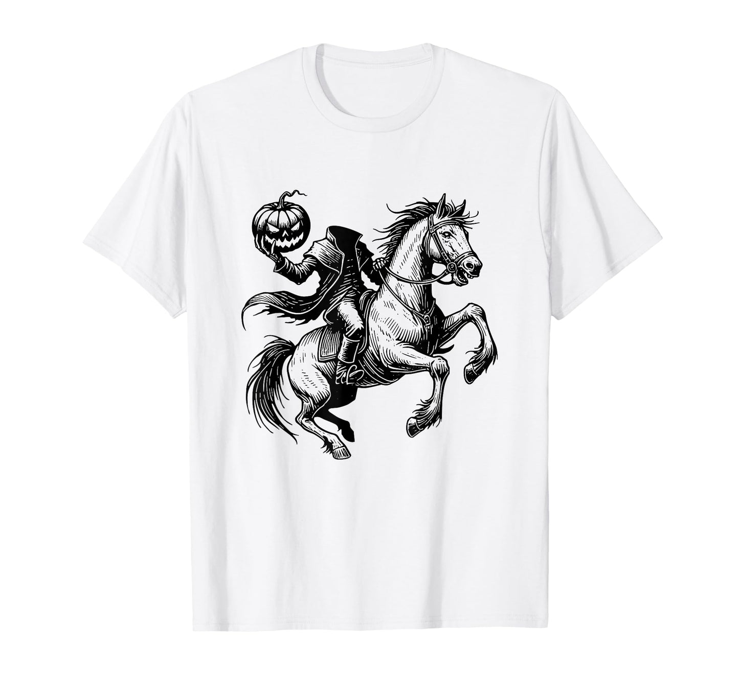 Headless Horseman Halloween Pumpkin Spooky Jack O Lantern T-Shirt