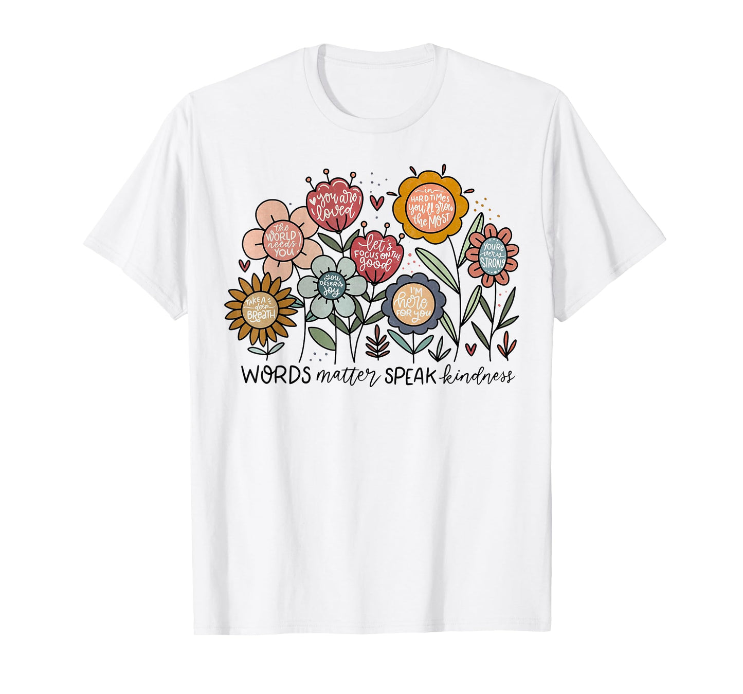 Words matter speak kindness boho floral inspirational T-Shirt