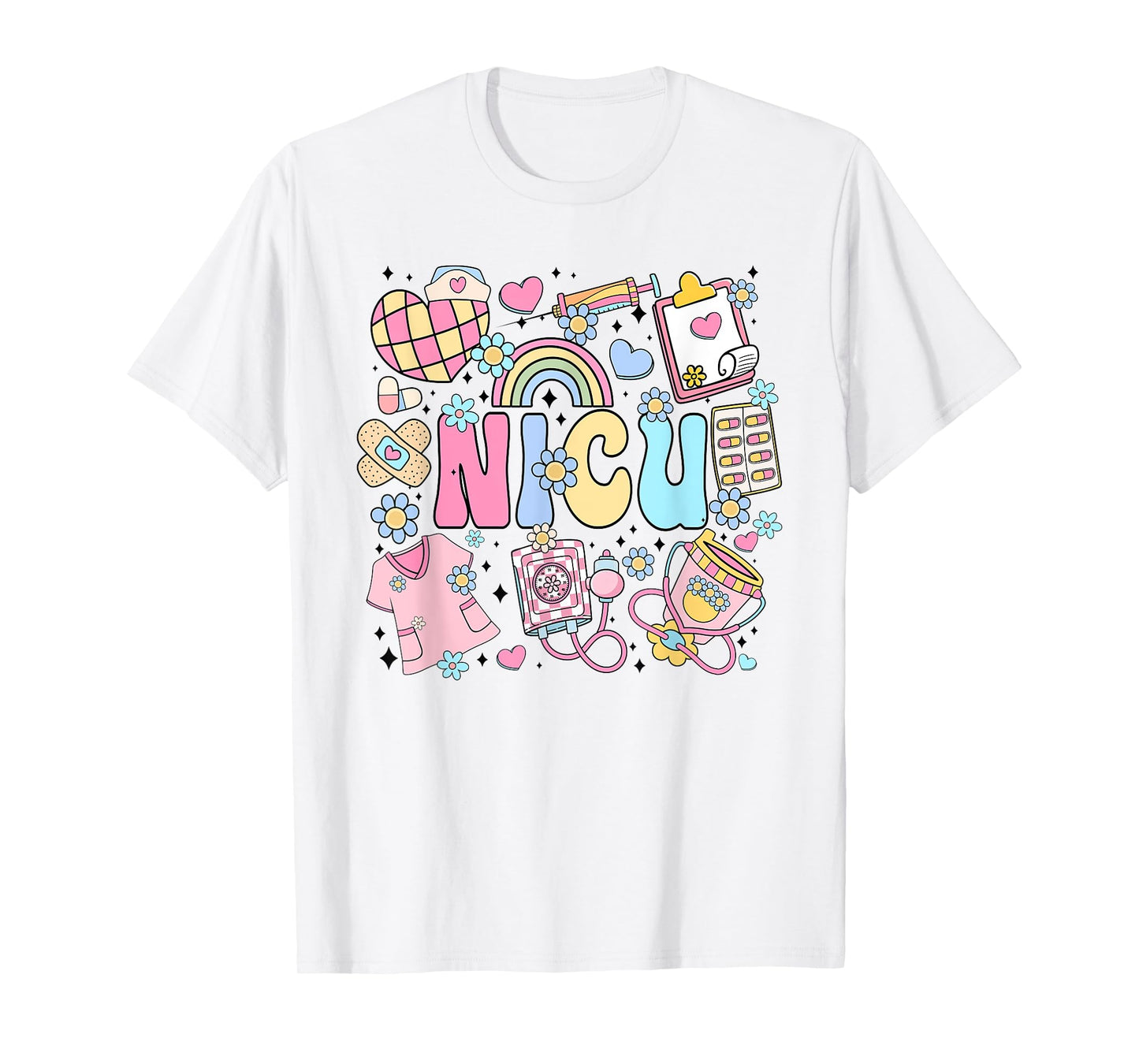 NICU Nurse Stuff Retro Neonatal Intensive Care Unit Nursing T-Shirt