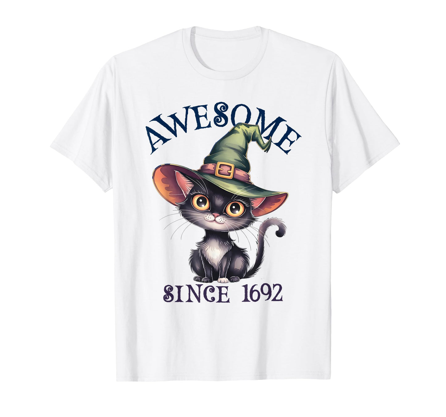 Funny Awesome Cat Witch Since 1692 Wicca Birthday Witches T-Shirt