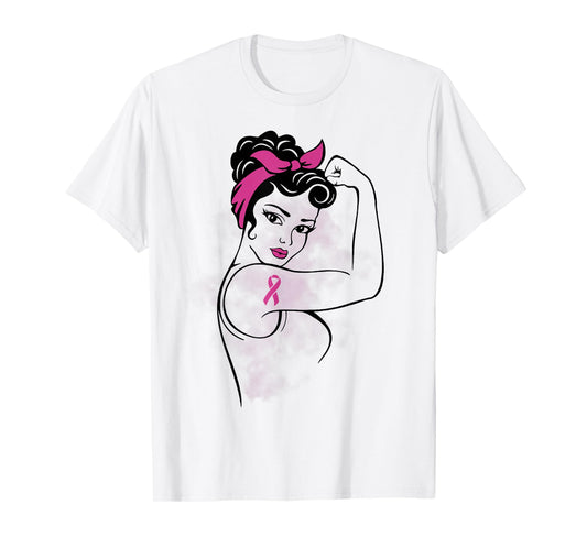 Fight Like a Hero Breast Cancer Awareness Hope Pink Ribbon T-Shirt