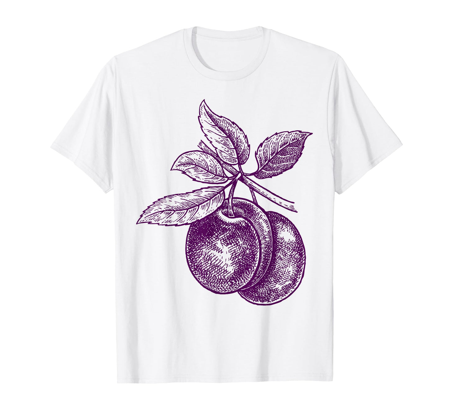 Plum Purple Fruits Retro Vintage Design - Plum T-Shirt